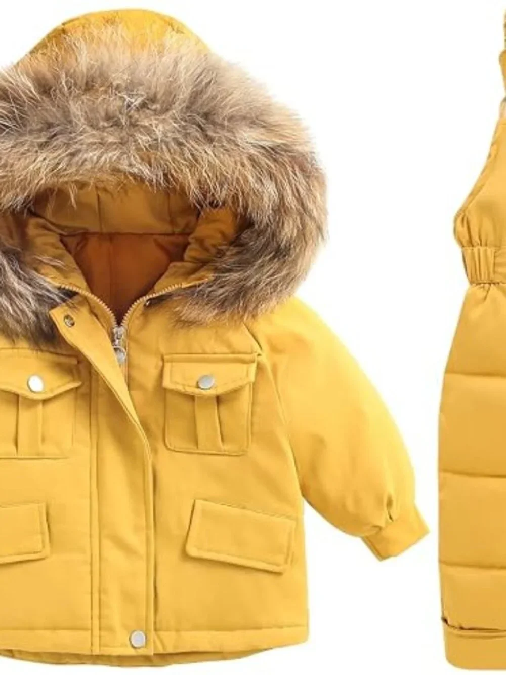 Toddler Boys Snowsuit Girls Snow Pant And Jacket bib Winter Kids Clothes Coat